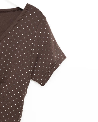 Small dot pattern short-sleeve T-shirt