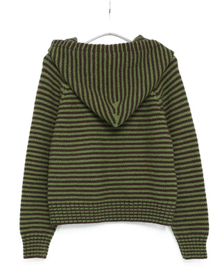Striped knit zip-up