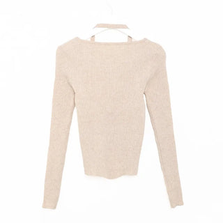 Ribbed halter neck knit