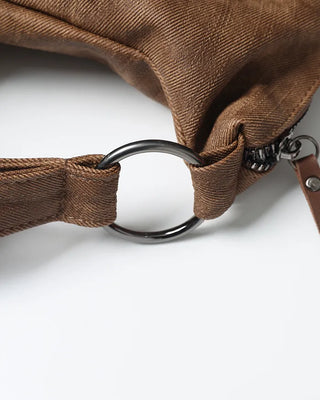 Double Studded Vintage Leather Tote Bag