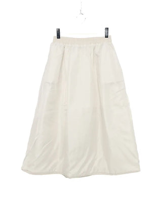 Elastic waist flared long skirt