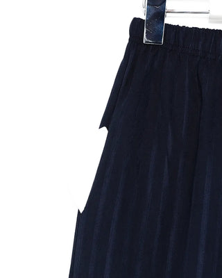 Suede stripe elastic waist pants