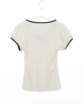 Dot tie half-sleeve T-shirt