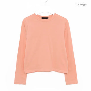 Pastel crop long-sleeved T-shirt