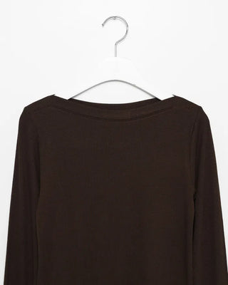 Boat neck long-sleeve top