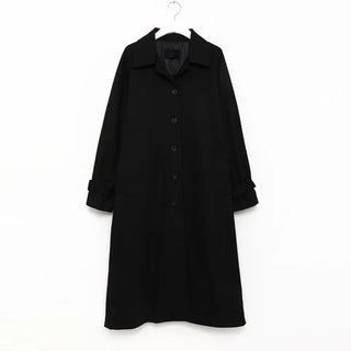 Single-breasted long trench coat