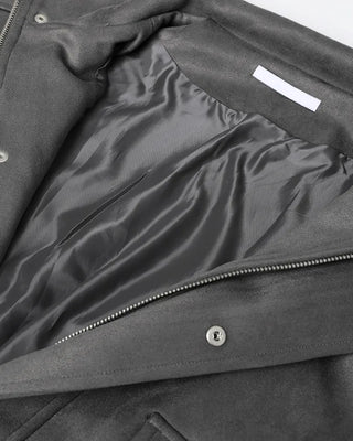 (Unisex) Suede Waistbanding High Neck Jacket