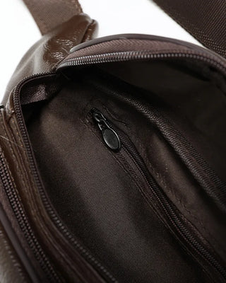 Faux Leather Multi-Pocket Waist Bag