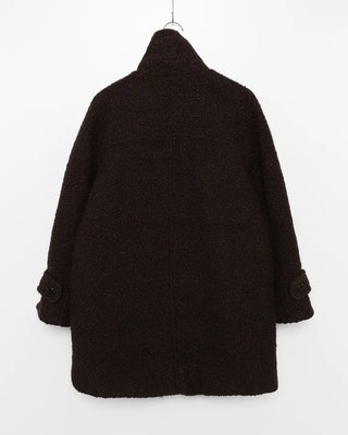 High-neck boucle coat