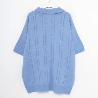 Twisted short-sleeved knit