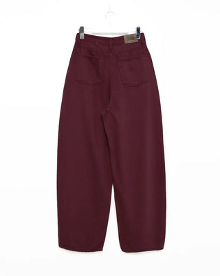 Colored wide rayon-blend cotton pants