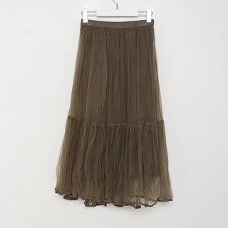 Chiffon wrinkle long skirt
