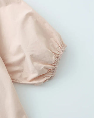 (ORIGINAL) Henley Neck Ribbon Balloon Blouse