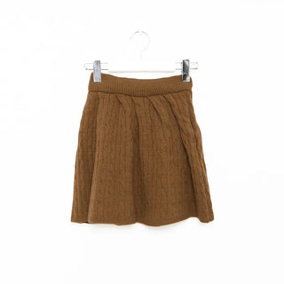 Button-collar knit and skirt set