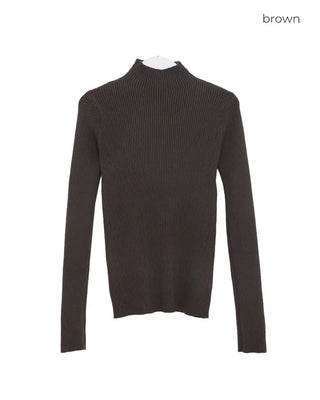Half-neck long-sleeve T-shirt