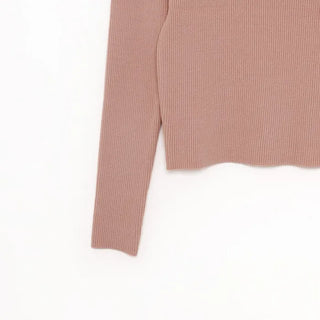 Asymmetrical Ribbon Knit T-Shirt
