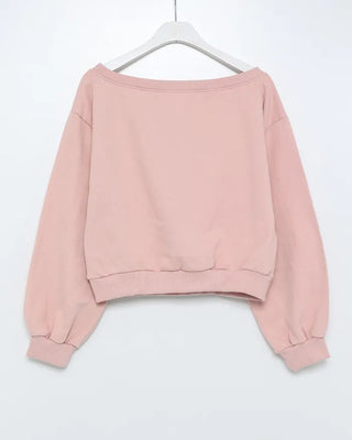 Off-shoulder loose sweatshirt