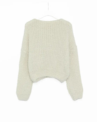 Long-sleeved shaggy knit