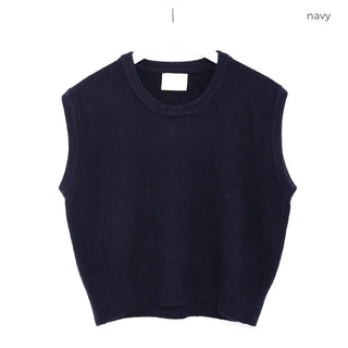 (Unisex) Basic Round Knit Vest
