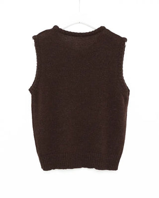 Loose-fitting simple round neck vest