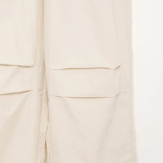 (Unisex) Nylon Wide-Leg Pants with Elastic Waistband