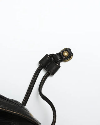 Cable Line Leather Square Boston Bag