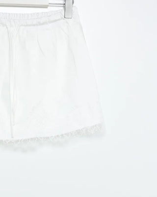 Satin lace mini skirt