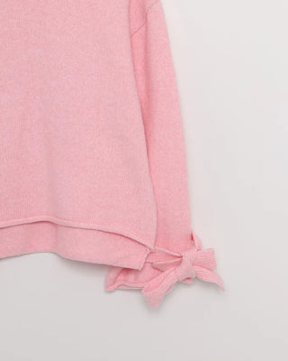 Knit sweater with ribbon detail on the sleeves