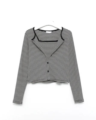 Striped camisole cardigan set