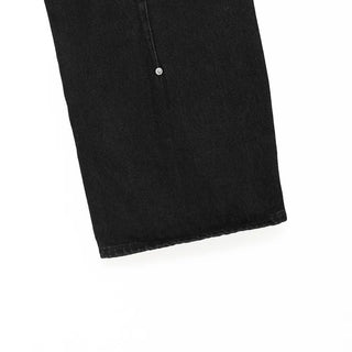 Slit-stitch wide denim pants