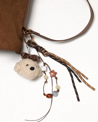 Suede gold buckle bag
