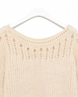 Bateau Neck Punching Point Sweater