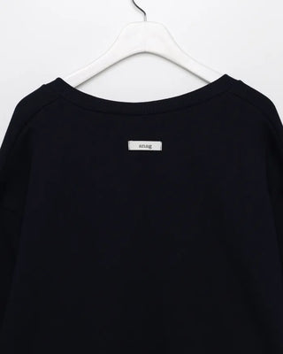 Brushed fleece deep V-neck sweatshirt