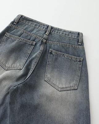 (ORIGINAL) Double Unique Seam Wide Denim Pants