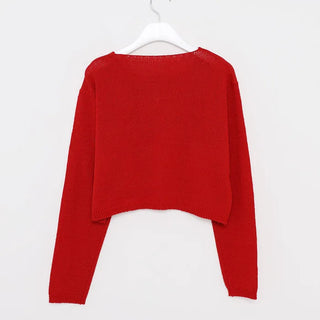Cropped round cardigan