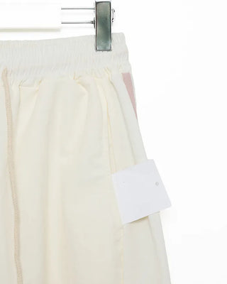 Wide-leg nylon jersey pants with hip pockets
