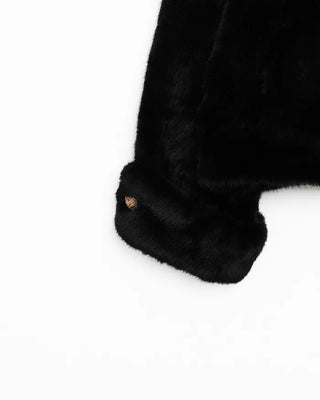 Gold button fur jacket