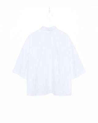 Big pocket half-sleeve cropped shirt