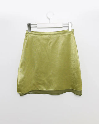 Satin mini skirt