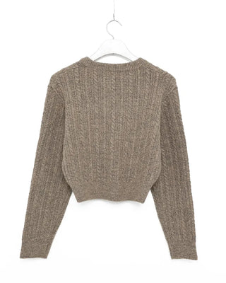 Cropped round knit