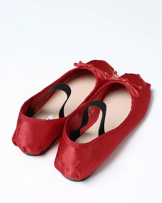 Rubber band satin ballet flats