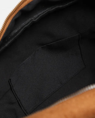 Suede belt buckle shoulder bag