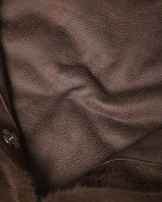 Crop collar point fur jacket