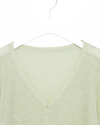 See-through ribbed cardigan