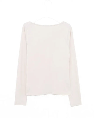 Slashed Neck Long T-Shirt