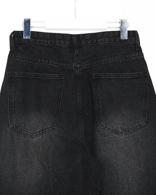 Washed balloon denim pants