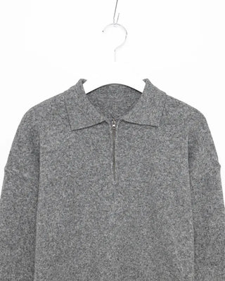 Half-zip-up color knit