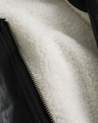 Faux leather blouson