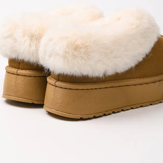 Suede fur loafers
