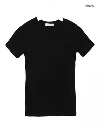 Slim Long Round Short-Sleeve T-Shirt
